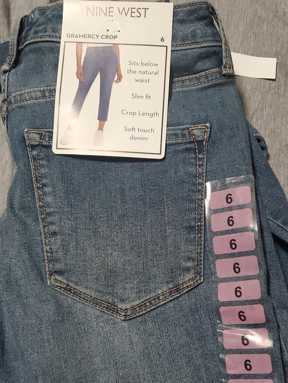 Nine West Light Blue Gramercy Crop Slim Jeans